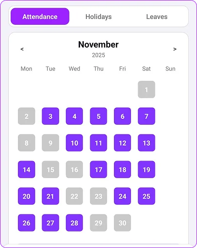 Calendar Interface